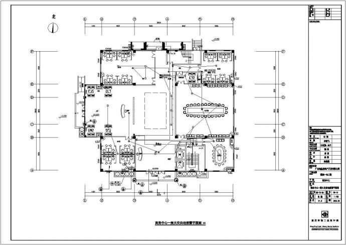 三层商务中心楼室内弱电电气全套设计图_图1