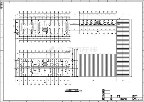 二层商务综合楼弱电及插座平面设计图-图二