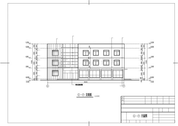 现代风格1100平方米钢混框架结构三层办公楼设计全套cad施工图（建筑、结构、水电暖施工图齐全）-图一