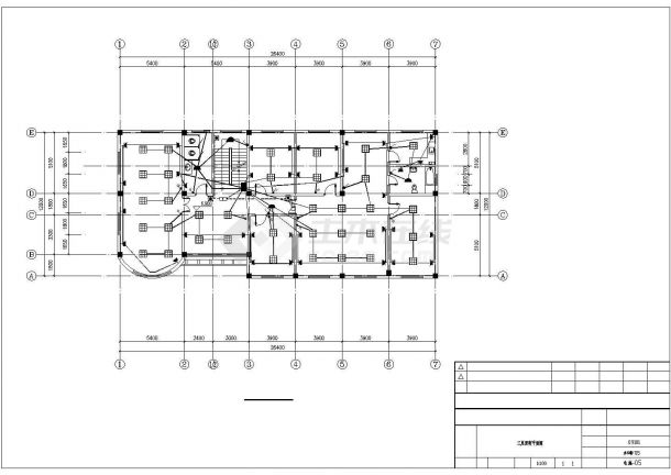 现代风格1100平方米钢混框架结构三层办公楼设计全套cad施工图（建筑、结构、水电暖施工图齐全）-图二