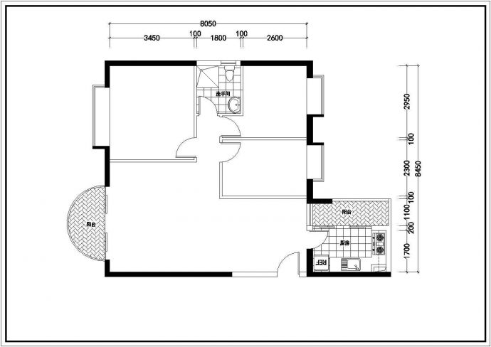 某三室两厅装修设计施工图_图1
