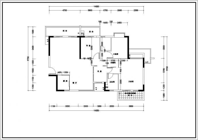某三室两厅装修设计施工图_图1