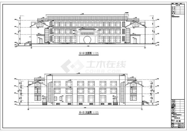 5000平方米框架结构三层体育公园全套建筑结构cad施工图（含地下层）-图一