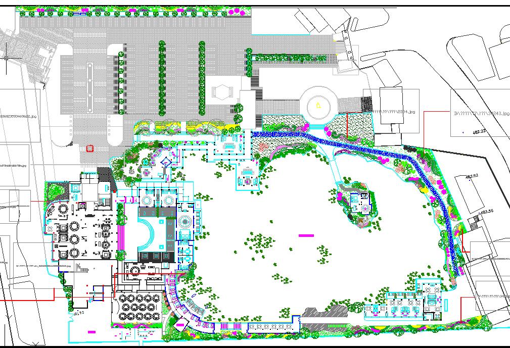 高级别墅区景观方案CAD图纸（标注详细）