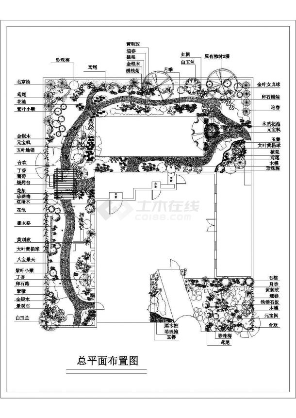 备受欢迎的一套高级私家花园景观平面图-图一