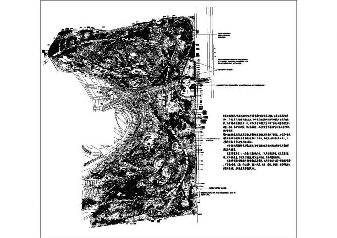 某地公园绿化总规划设计施工总平面图_图1