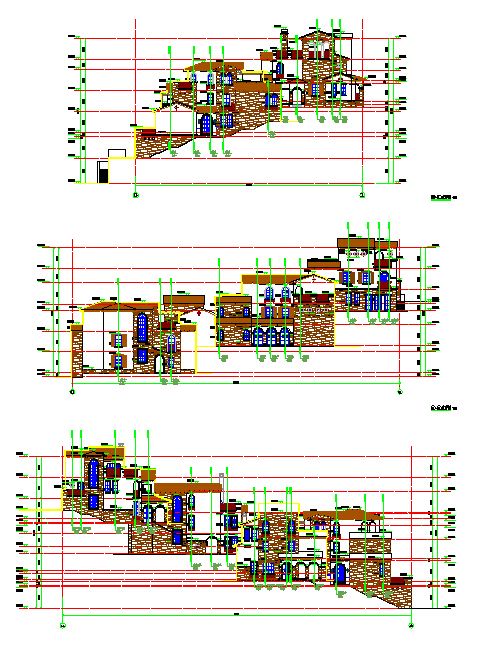 实用的西班牙风格三层别墅建筑cad施工图（含别墅效果图）-图一