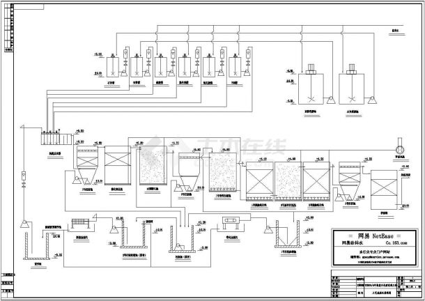 印染废水处理改造工程工艺流程图-图二