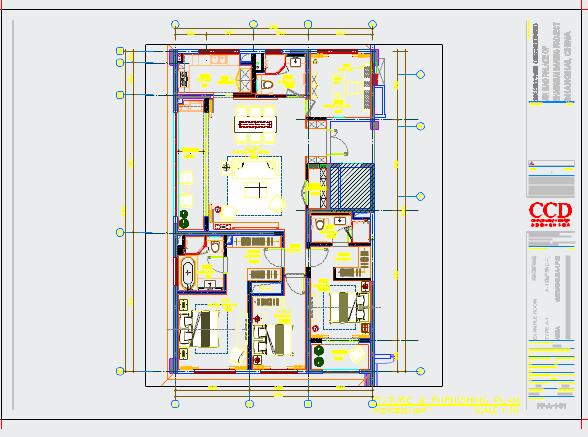 某科技办公楼全套装修设计cad施工图（216最新设计）_图1