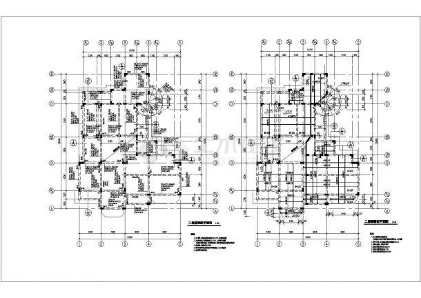 某2层框架结构别墅结构设计施工图-图二