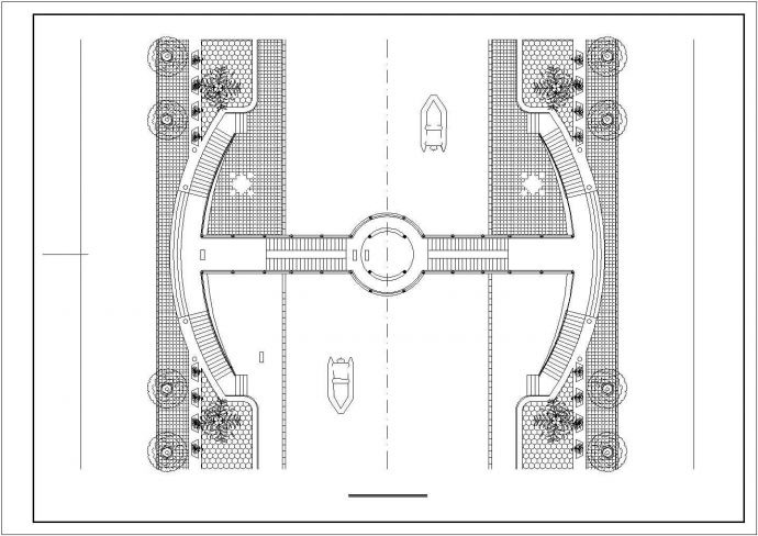 某景观工程的小型人行拱桥结构设计图纸_图1