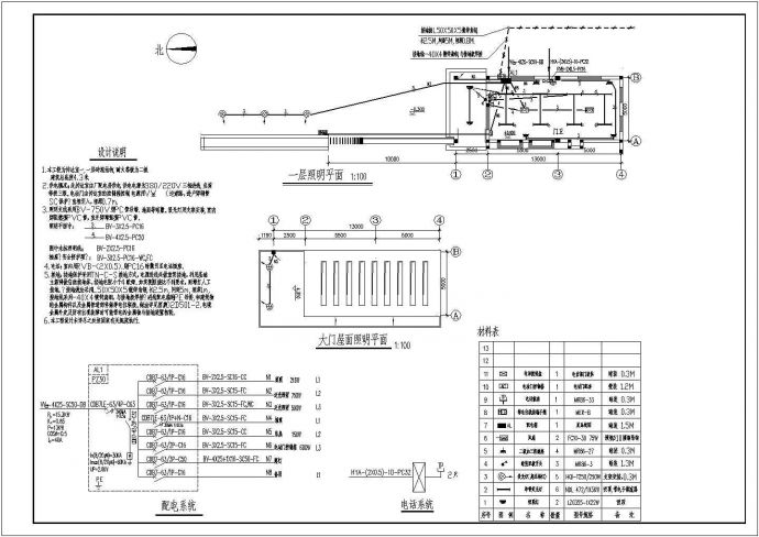 某地区单位传达室电气设计施工图纸_图1
