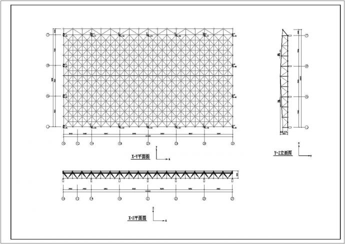 某体育馆轻钢网架结构设计施工图纸_图1