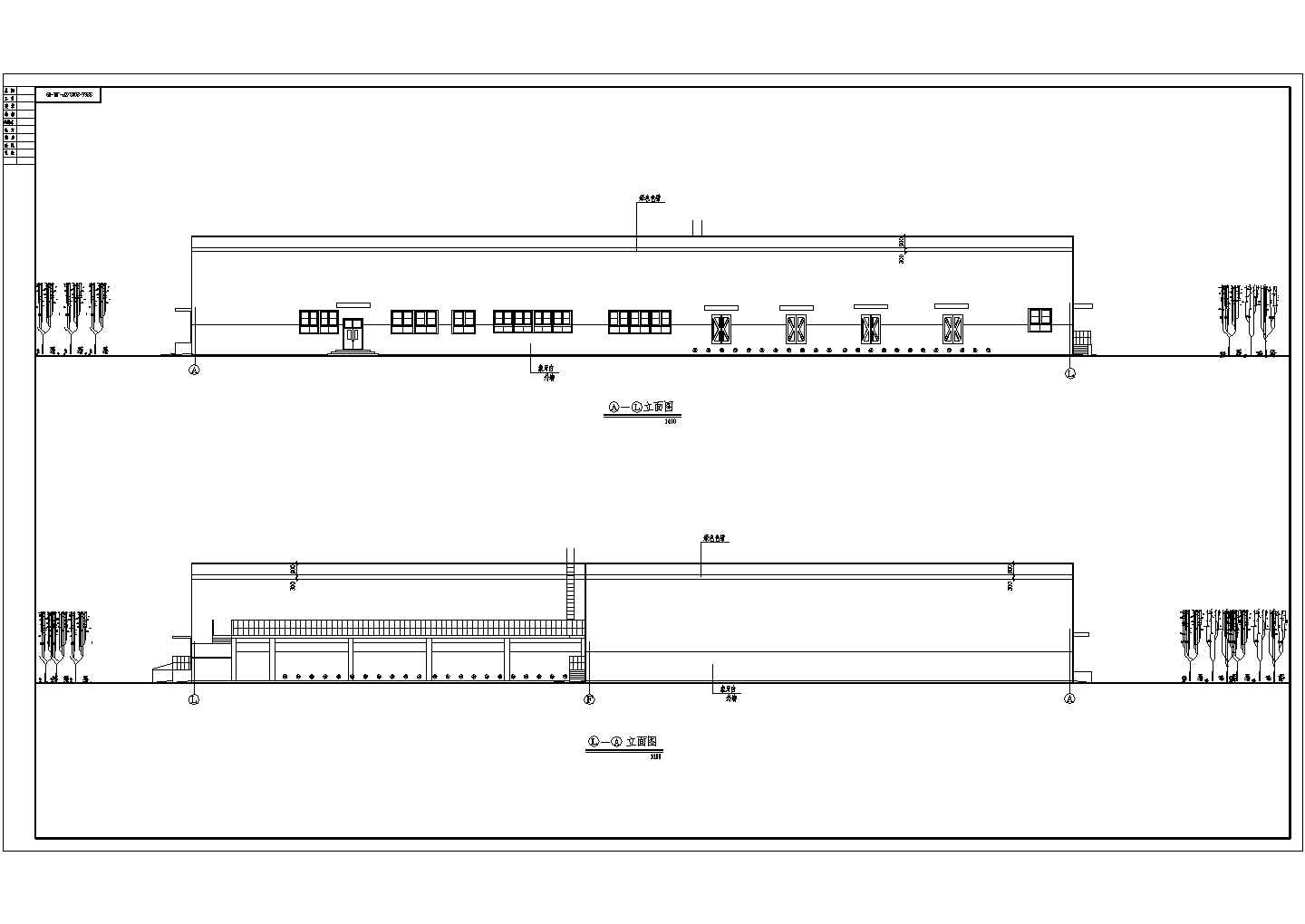 二级防火单层钢结构厂房建筑CAD设计施工图