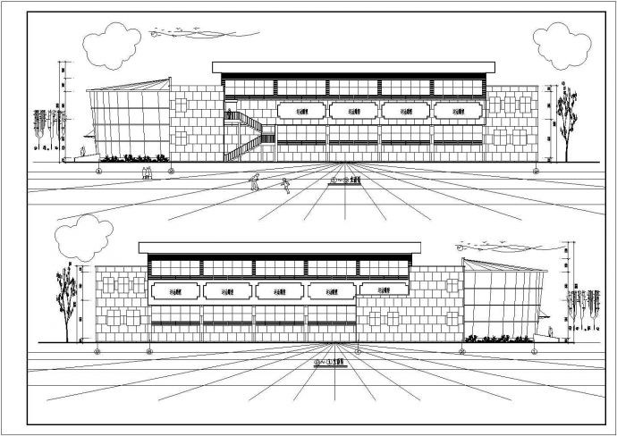 某地大型室内体育馆建筑CAD施工设计图_图1
