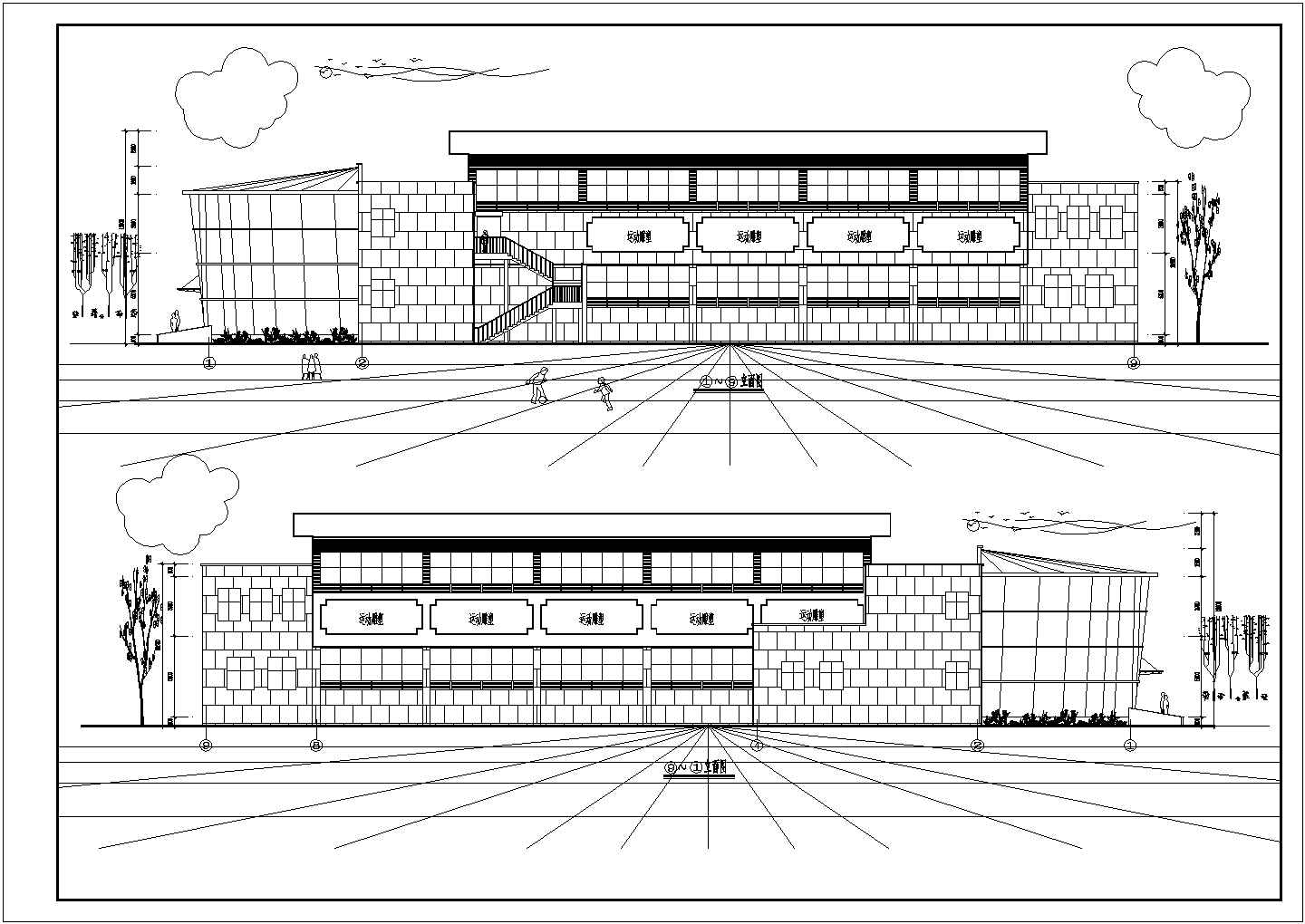 某地大型室内体育馆建筑CAD施工设计图