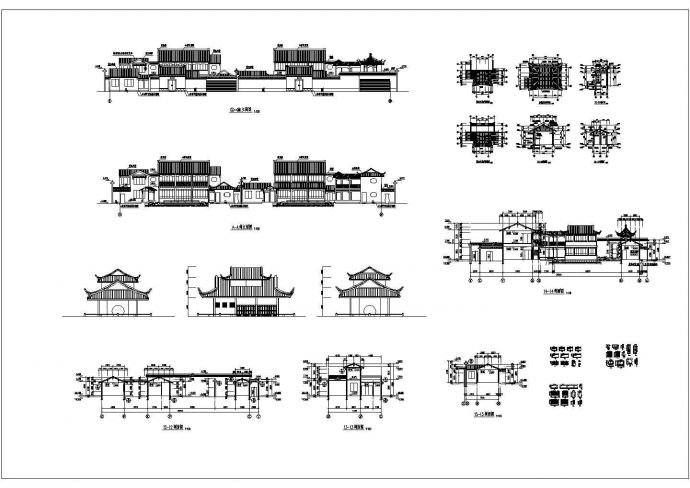 很有代表性的一整套古建筑群规划建筑CAD施工设计图_图1