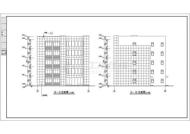 一整套厂区办公楼建筑CAD施工方案图-图一