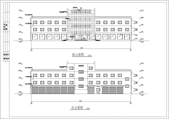 三层全框架结构办公楼建筑施工图_图1