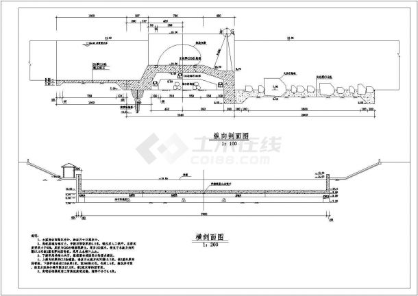 某城市水利工程充水橡胶坝结构布置图-图二