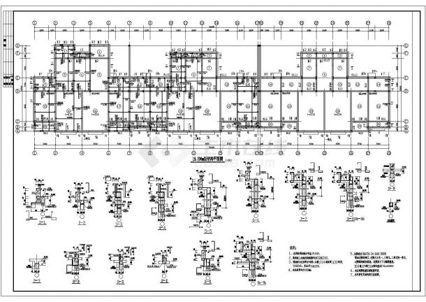 河北省七层砖混结构住宅楼结构施工图（带地下室）-图一