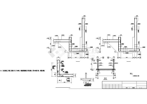 给水加压站泵房结构标准施工设计cad图纸-图二