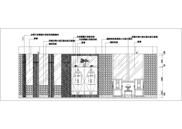 某地小型别墅餐厅CAD立面图（共3张）-图二