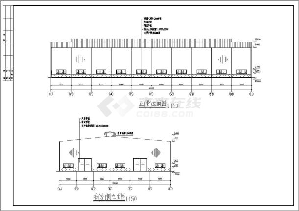 6米跨度单层厂房结构cad设计施工图纸-图一