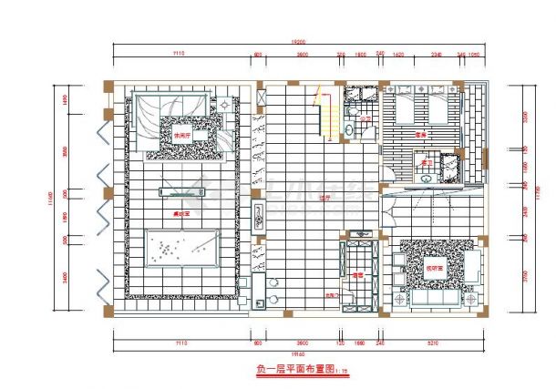 地下一层地上三层欧式别墅装修设计全套cad施工图-图二