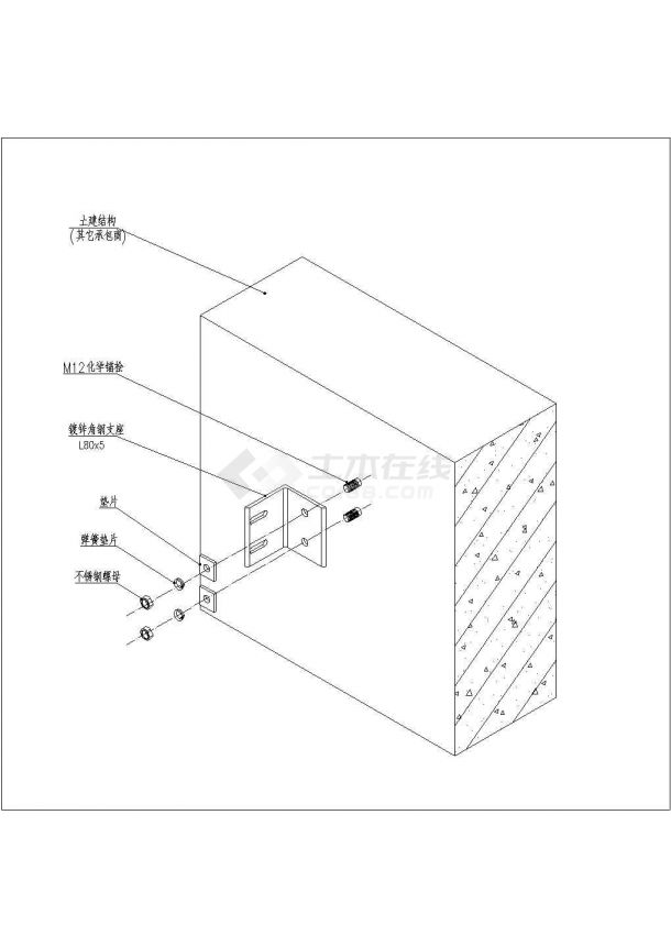 石材幕墙结构标准施工cad设计图纸（适合初级业者）-图二