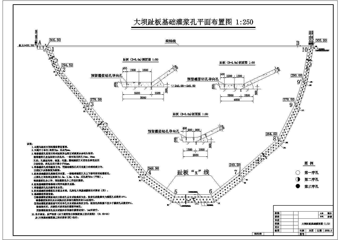 仙口电站面板堆石坝趾板灌浆设计图