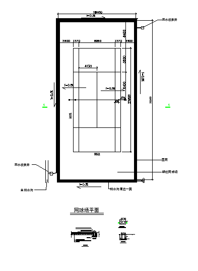 非常实用的国际标准网球场构造设计CAD施工图纸图块-图二