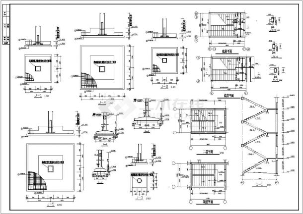 中医院门诊楼框架结构设计施工详图cad图纸-图二