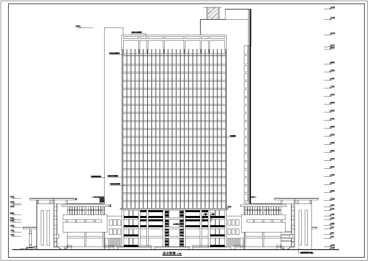 某高层商务综合大厦全套建筑设计CAD施工图（含各类详细大样图）