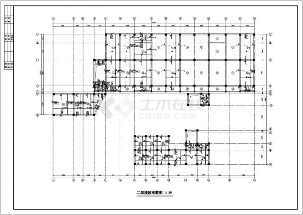 江苏4800平米四层幼儿园结构cad设计图(不规则图形)-图二