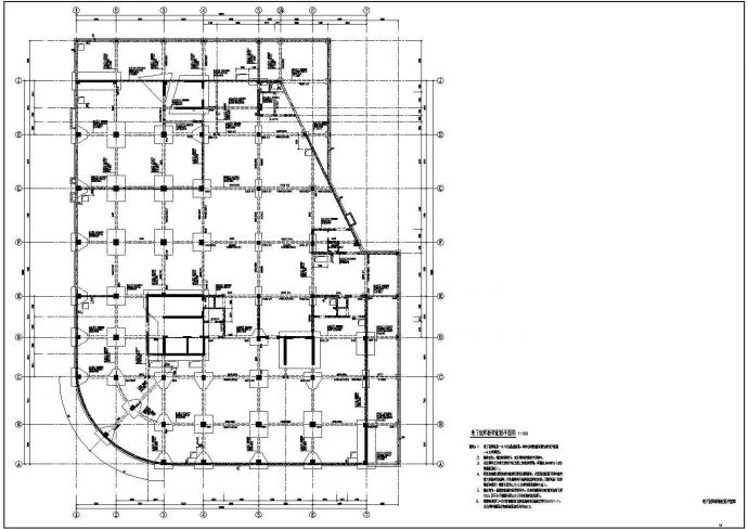 小高层医院办公楼L型框剪结构cad设计图纸_图1