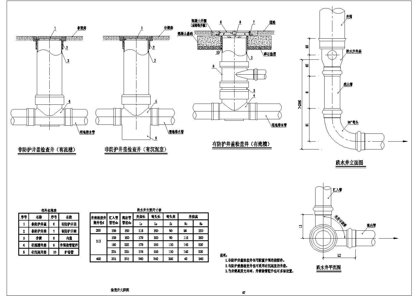 某塑料检查井结构给排水施工图纸