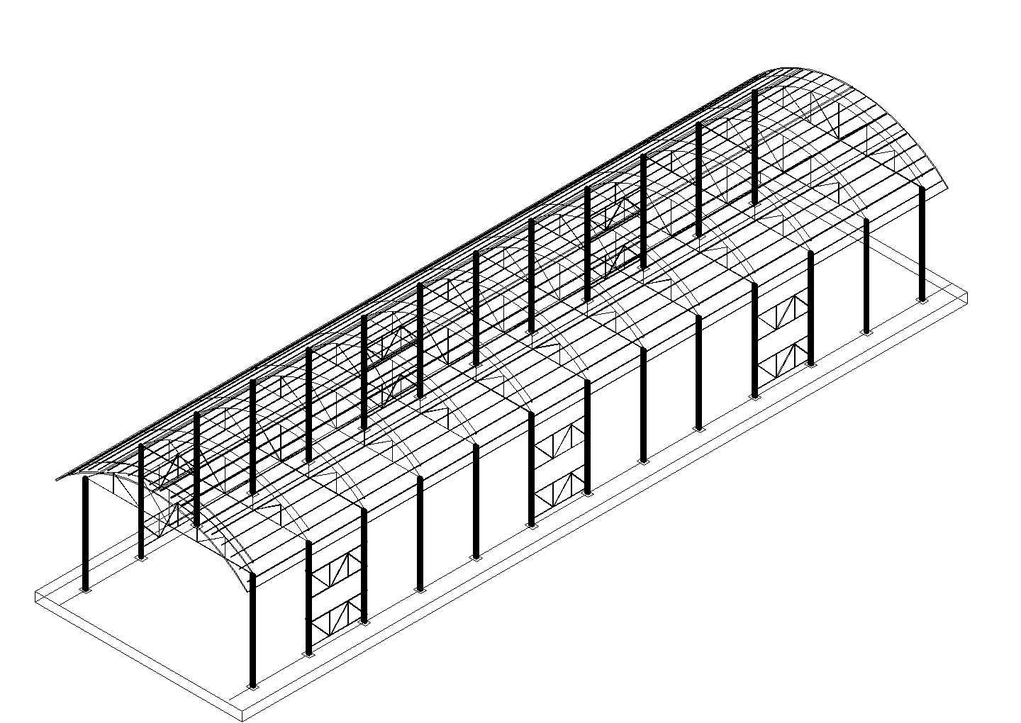 钢结构大棚设计模型图纸CAD模型大样图