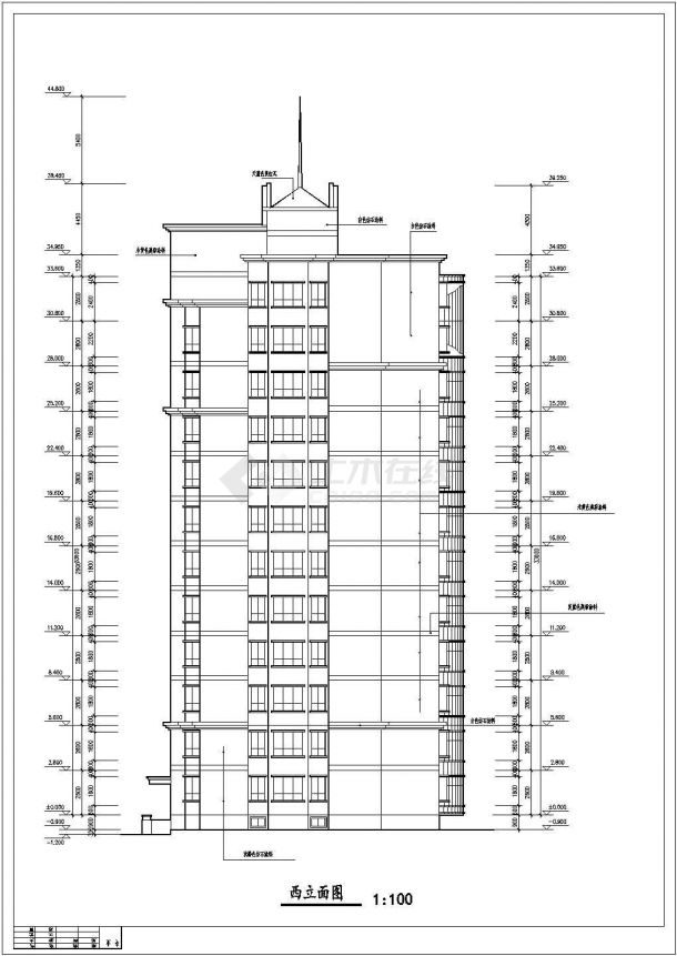 2016年最新整理12套塔式点式高层住宅楼建筑全套cad施工图（每套都很详细）-图二