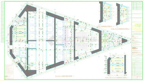 华侨城大厦-建施20.22.24.26层核心筒放大平面CAD图-图一