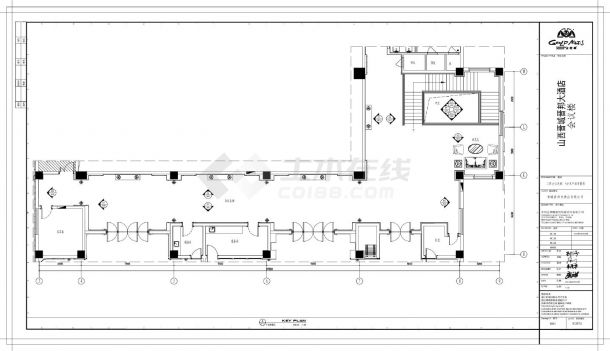 山西晋城晋邦大酒店会议楼-二层会议走廊A分区装饰设计CAD图-图一