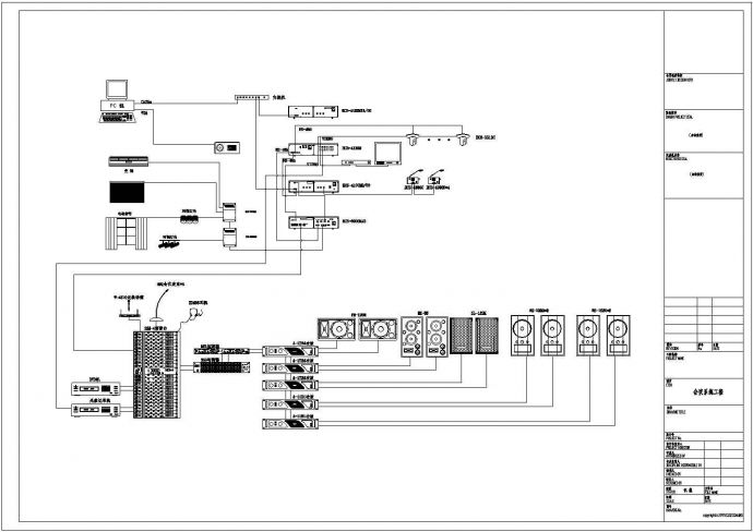 中小型会议室设备控制电气系统cad设计图纸_图1