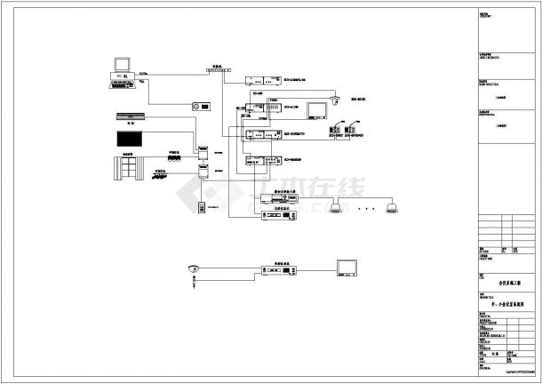 中小型会议室设备控制电气系统cad设计图纸-图二
