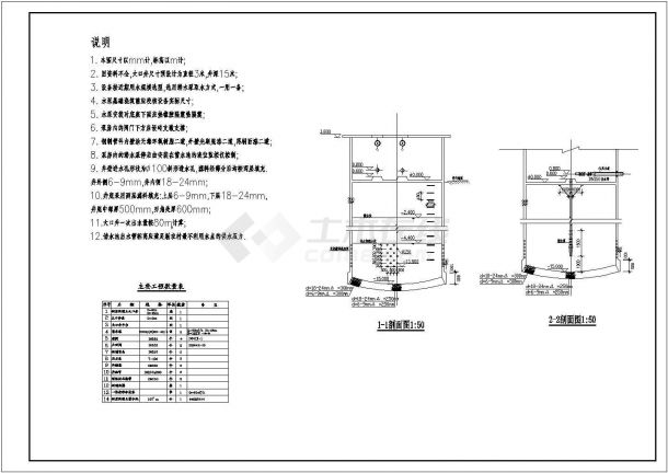 钢筋混凝土大口井取水设计图纸-图二