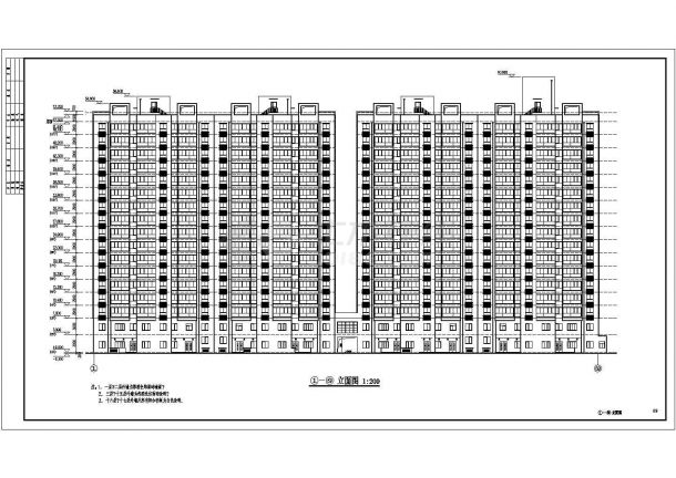 北方某17F剪力墙结构商住楼建筑图纸-图二