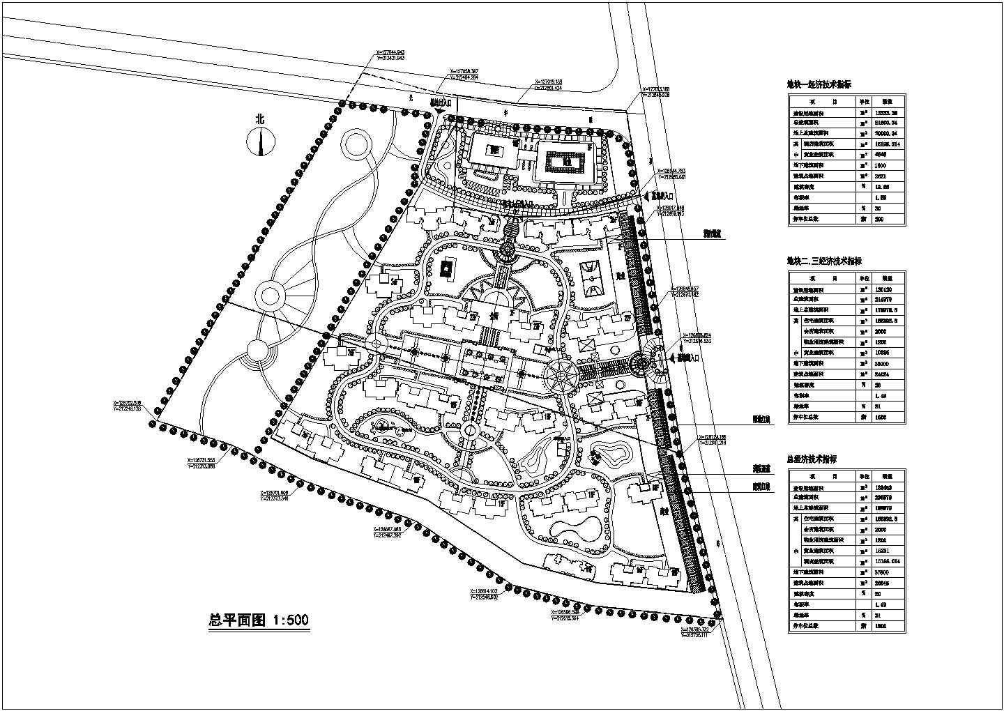 总建筑23万方高档住宅区规划设计cad图纸