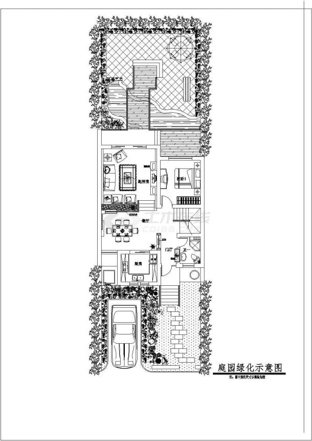 三层长形独栋阳光别墅带玻璃雨棚阳台施工cad设计图-图一