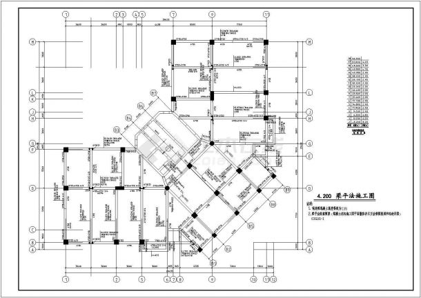 最新的大型办公楼结构设计cad图纸（全套）-图二