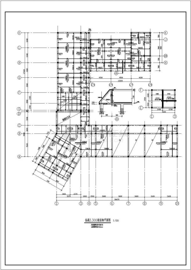 某地二层砖混结构办公楼结构施工图-图二