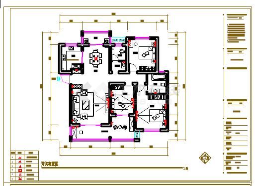 某三室两厅豪宅室内装饰设计cad施工图（含平面图、立面图等）-图一